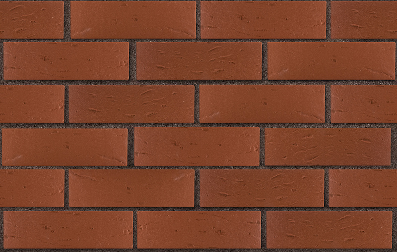 Кирпич лицевой пустотелый тёмно-красный рустик